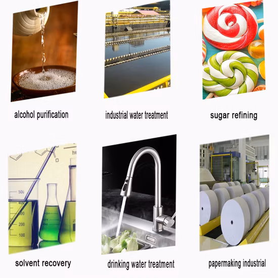 Carbone attivo colonnare a carbone ad alta resistenza realizzato per l'adsorbimento di gas irritanti